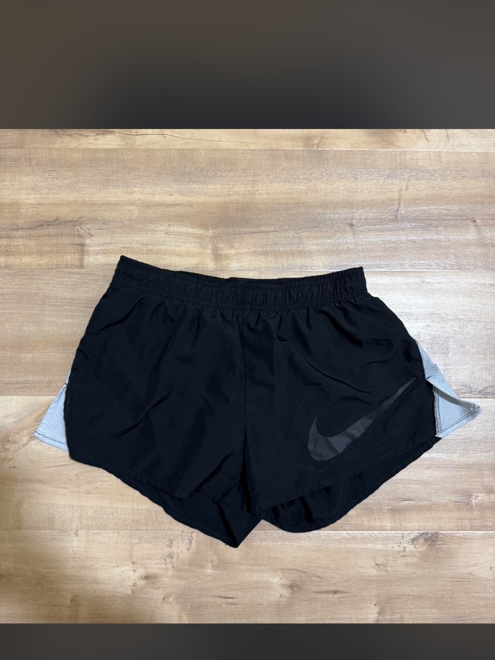 Nike Black Women's Athletic Shorts with Gray Liner and Swoosh